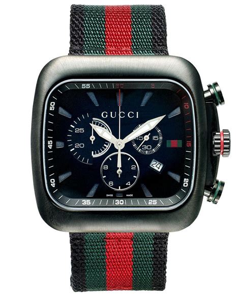 gucci gold mens watch green red stripes|discount gucci watches for men.